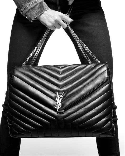 ysl chain handbag|YSL quilted shoulder bag.